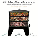 Worm Composting Bin 3-Tier Waste Converter Outdoor > Others - Tophatter Daily Deals