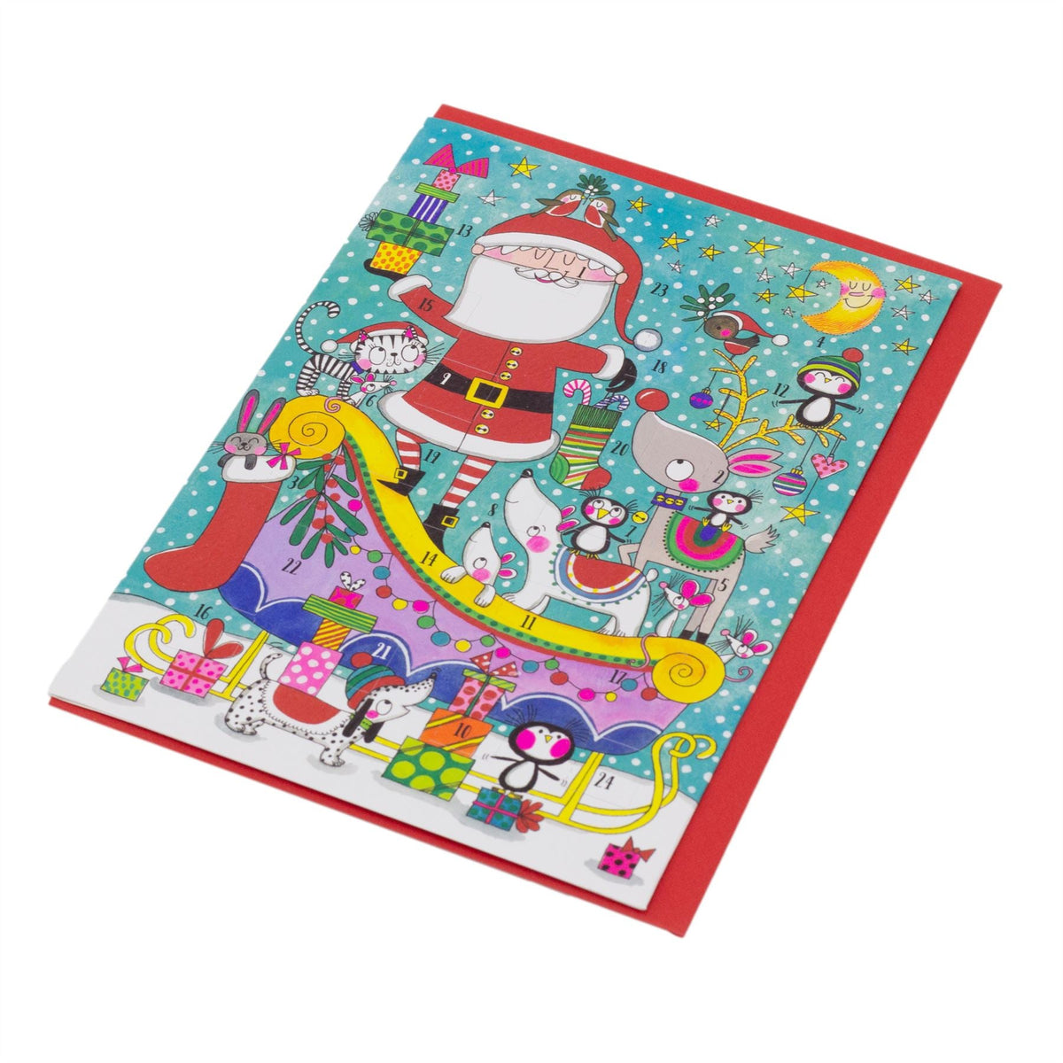 Santa Sleigh Advent Calendar Greetings Card | Christmas Advent Calendar Advent Calendar - Tophatter Daily Deals