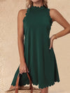 Mock Neck Sleeveless Mini Dress Green Casual Dresses - Tophatter Daily Deals