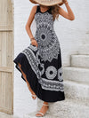 Honey Printed Round Neck Sleeveless Dress Casual Dresses - Tophatter Daily Deals