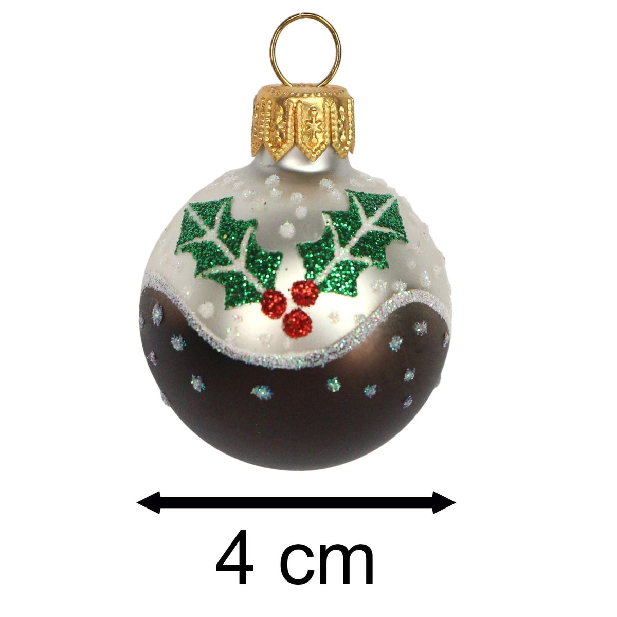 Mini Christmas Pudding Bauble | Small Hanging Ornament for Christmas Tree - 4cm Baubles - Tophatter Daily Deals