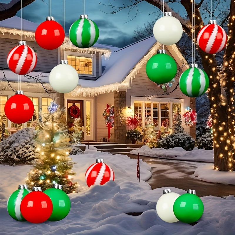 Inflatable Christmas Ball Decoration Red & Green (5pcs) Christmas - Tophatter Daily Deals