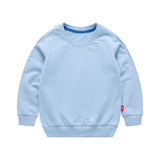 Boys Korean Round Neck Solid Color Loose Long Sleeve Pullover Light Blue 7 - Tophatter Daily Deals
