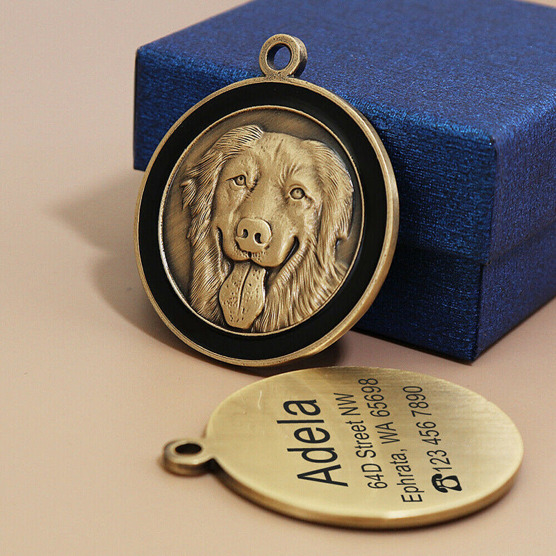 Anti-lost Card Dog Identity Tag Dog Tag Metal Lettering Cat Tag Golden Retriever 7 - Tophatter Daily Deals