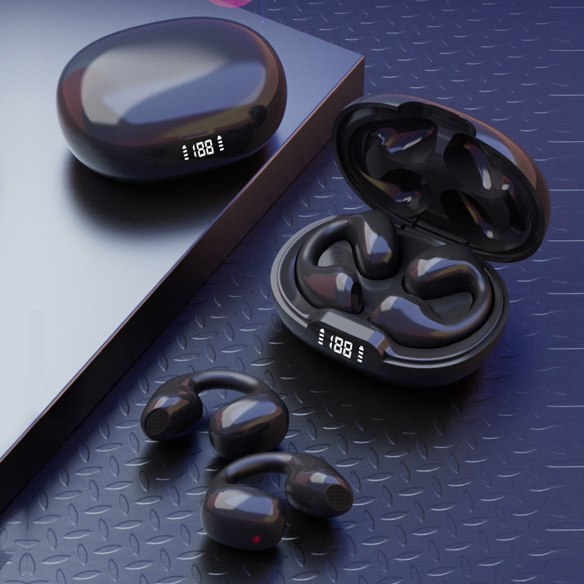 Bluetooth Headset Wireless Bone Conduction Black 0 - Tophatter Daily Deals
