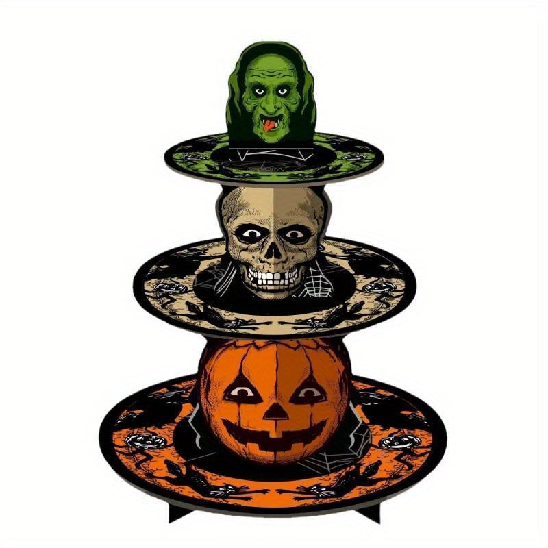 Halloween Cake Stand Tiered Dessert Display Halloween - Tophatter Daily Deals