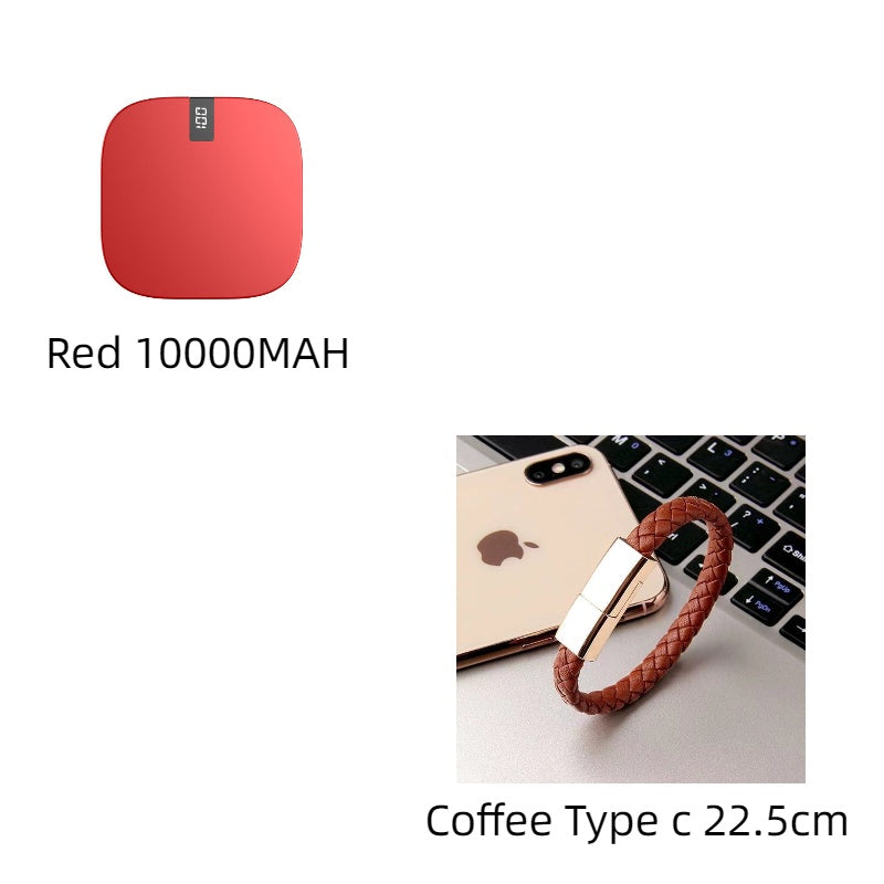 10000 mAh Mini Power Bank Fast Input Digital Display Powerbank Red Suit L 10000MAH 0 - Tophatter Daily Deals