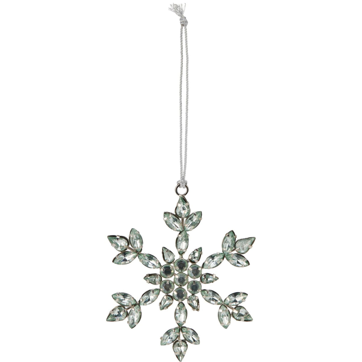 Silver Snowflake Christmas Tree Bauble | Snowflake Christmas Tree Ornament 10cm Baubles - Tophatter Daily Deals
