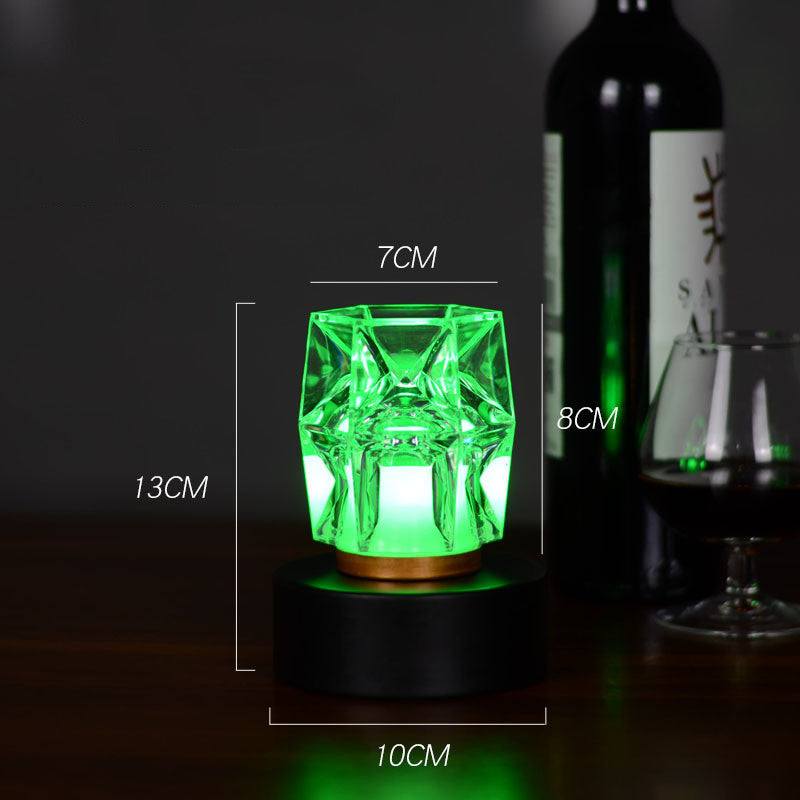 Bar Atmosphere Table Crystal Lamp Led LightsCharging Green light 220V US 0 - Tophatter Daily Deals
