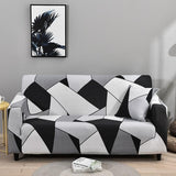 Black Square Black And White Gray Printed Sofa Cover Black and white grey 0 - Tophatter Daily Deals