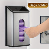 Wall-Mounted Stainless Steel Garbage Bag Dispenser Kitchen Bins - Tophatter Daily Deals