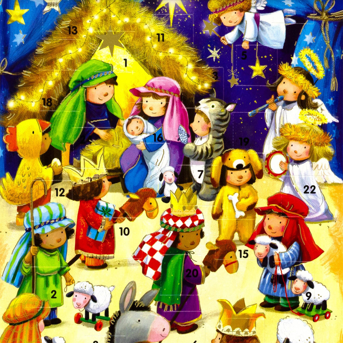Away in a Manger Christmas Advent Calendar | Religious Advent Calendar - 34x25cm Advent Calendar - Tophatter Daily Deals