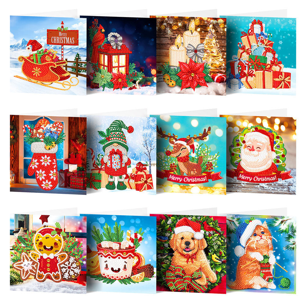 4pcs Christmas Diamond Painting DIY Greeting Cards Cart 0 - Tophatter Daily Deals