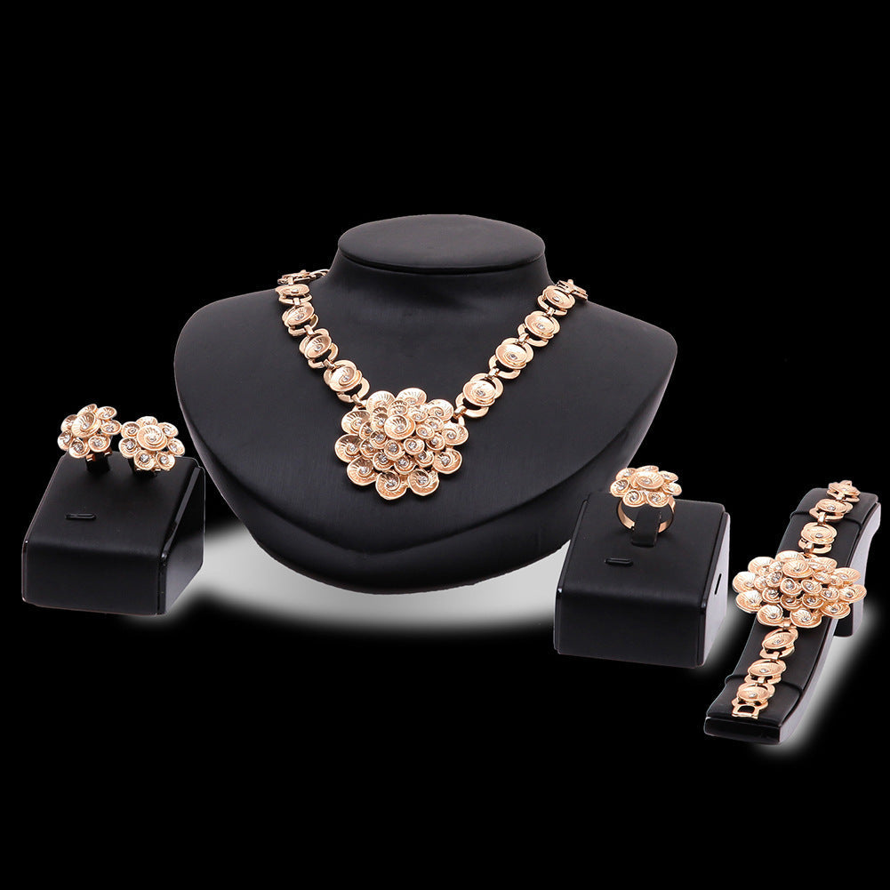Alloy Four-piece Alloy Jewelry Set 18k gold 0 - Tophatter Daily Deals