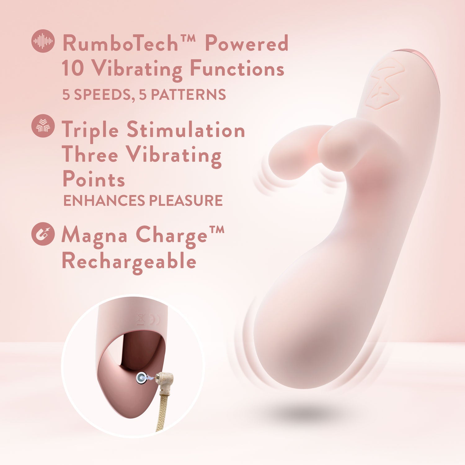 Blush Elora – Triple Stimulation Vibrator > Vibrators > Ladies > Rabbit - Tophatter Daily Deals