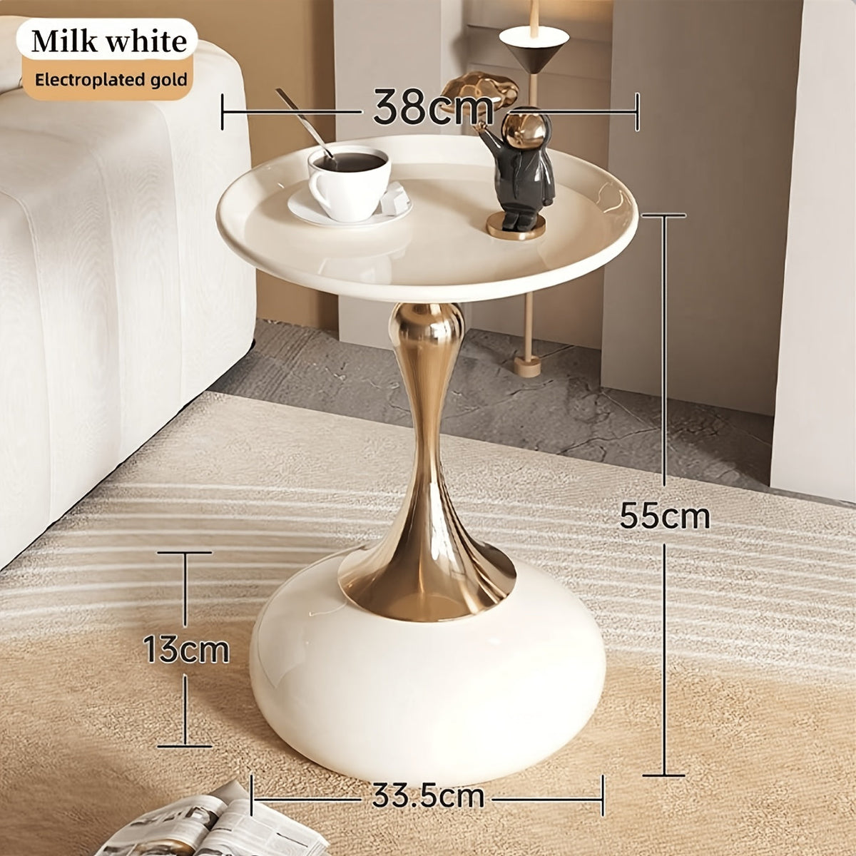 Round Side Table for Living Spaces (White) End Tables - Tophatter Daily Deals