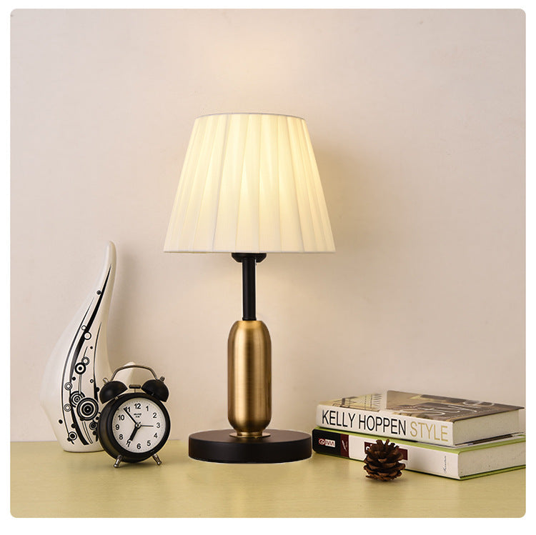 Bedroom Creative Simple Touch Night Light Table Lamp Cylindrical pleated hood 0 - Tophatter Daily Deals
