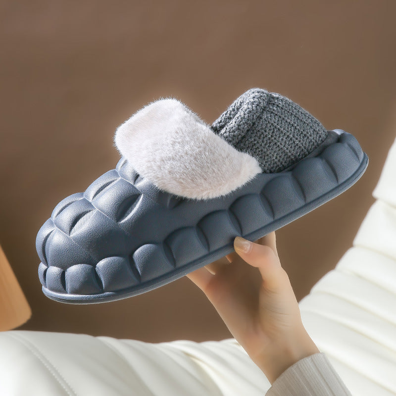 Bubble Shoes With Foldable Heel Slippers Women Warm Indoor House Shoes Dark grey 4 - Tophatter Daily Deals