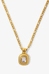 18K Gold Plated Inlaid Rhinestone Pendant Necklace White One Size Necklaces - Tophatter Daily Deals