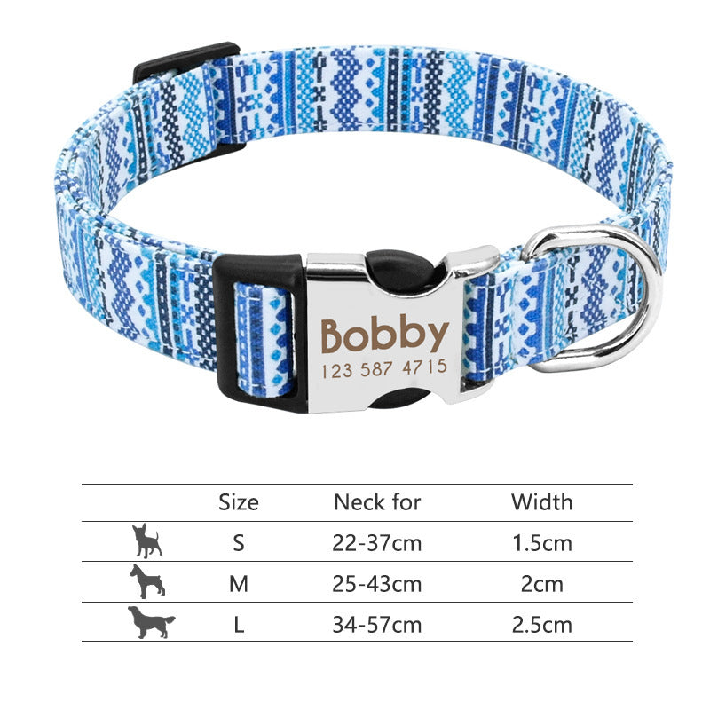 Adjustable Nylon Dog Collar Personalized Dogs Cat ID 217Blue 7 - Tophatter Daily Deals