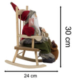Traditional Santa Claus in Rocking Chair | Rustic Father Christmas Figurine Ornament - Tophatter Daily Deals