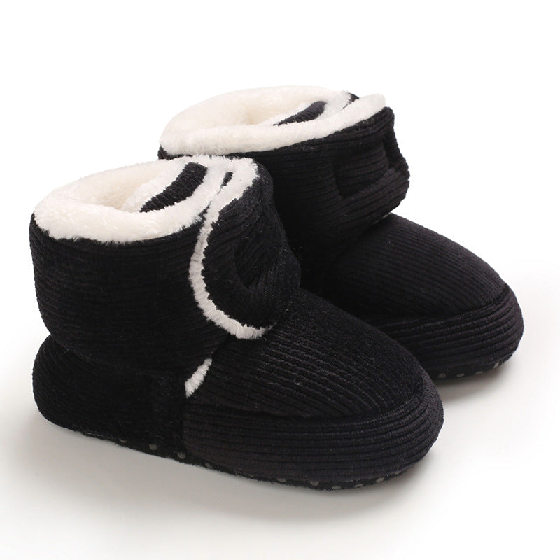 Baby Cotton Shoes, Soft Sole Baby Shoes, Casual Toddler Shoes Black 0 - Tophatter Daily Deals