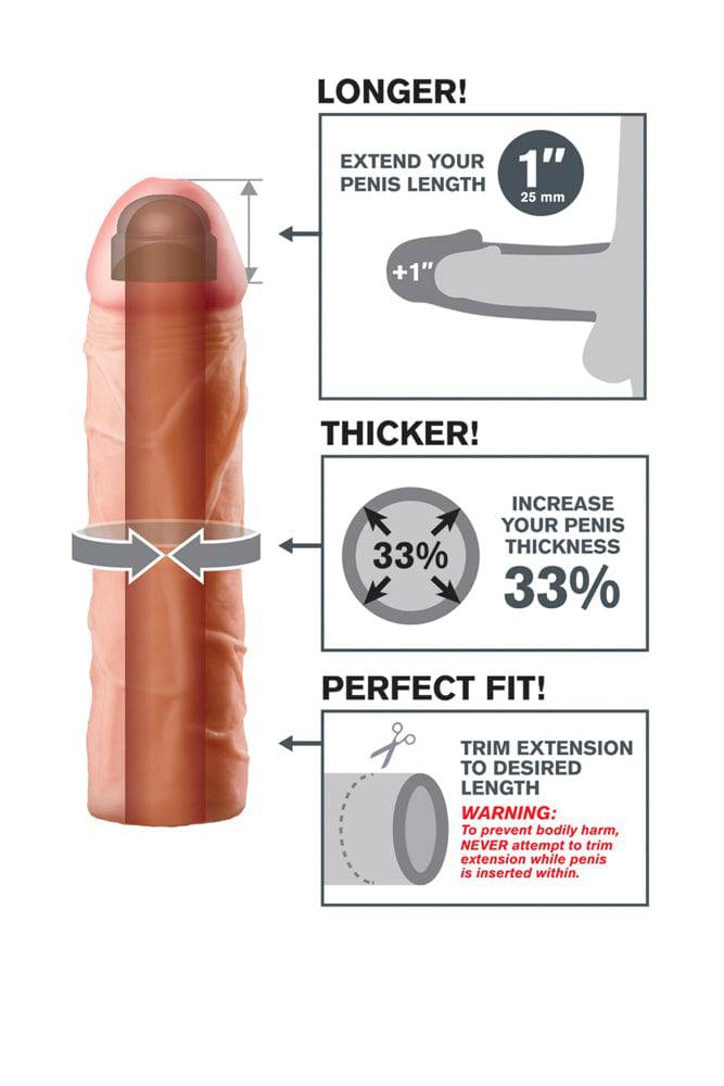 Pipedream - Fantasy X-tensions - Perfect 1 Inch Penis Extension - Beige Sex Toy - Tophatter Daily Deals