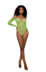 Rhinestone Off Shoulder Bodystocking – Nylon Spandex Bodystocking > Clothes > Bodies and Playsuits - Tophatter Daily Deals