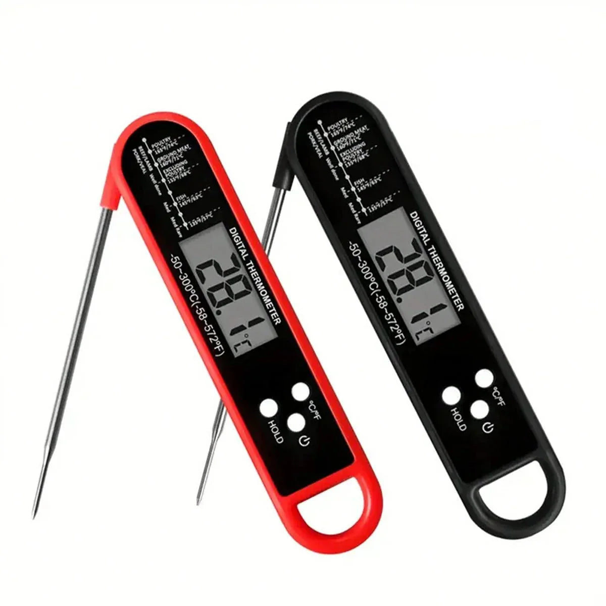 Digital Backlit Folding BBQ Kitchen Thermometer | Instant Read Meat Thermometer Kitchen Tools & Gadgets - Tophatter Daily Deals