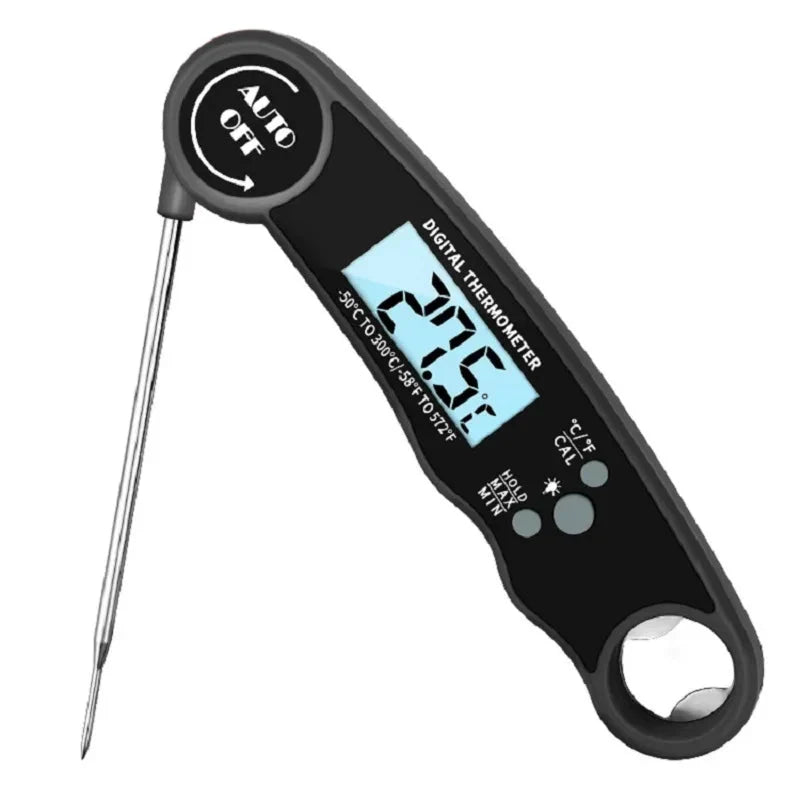 Digital Backlit Folding BBQ Kitchen Thermometer | Instant Read Meat Thermometer Kitchen Tools & Gadgets - Tophatter Daily Deals