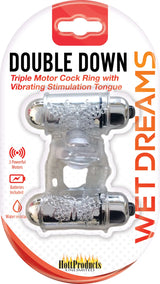 Wet Dreams Double Down – Water-Resistant Triple Motor Vibrating Cock Ring > Cock Ring > Vibrating - Tophatter Daily Deals