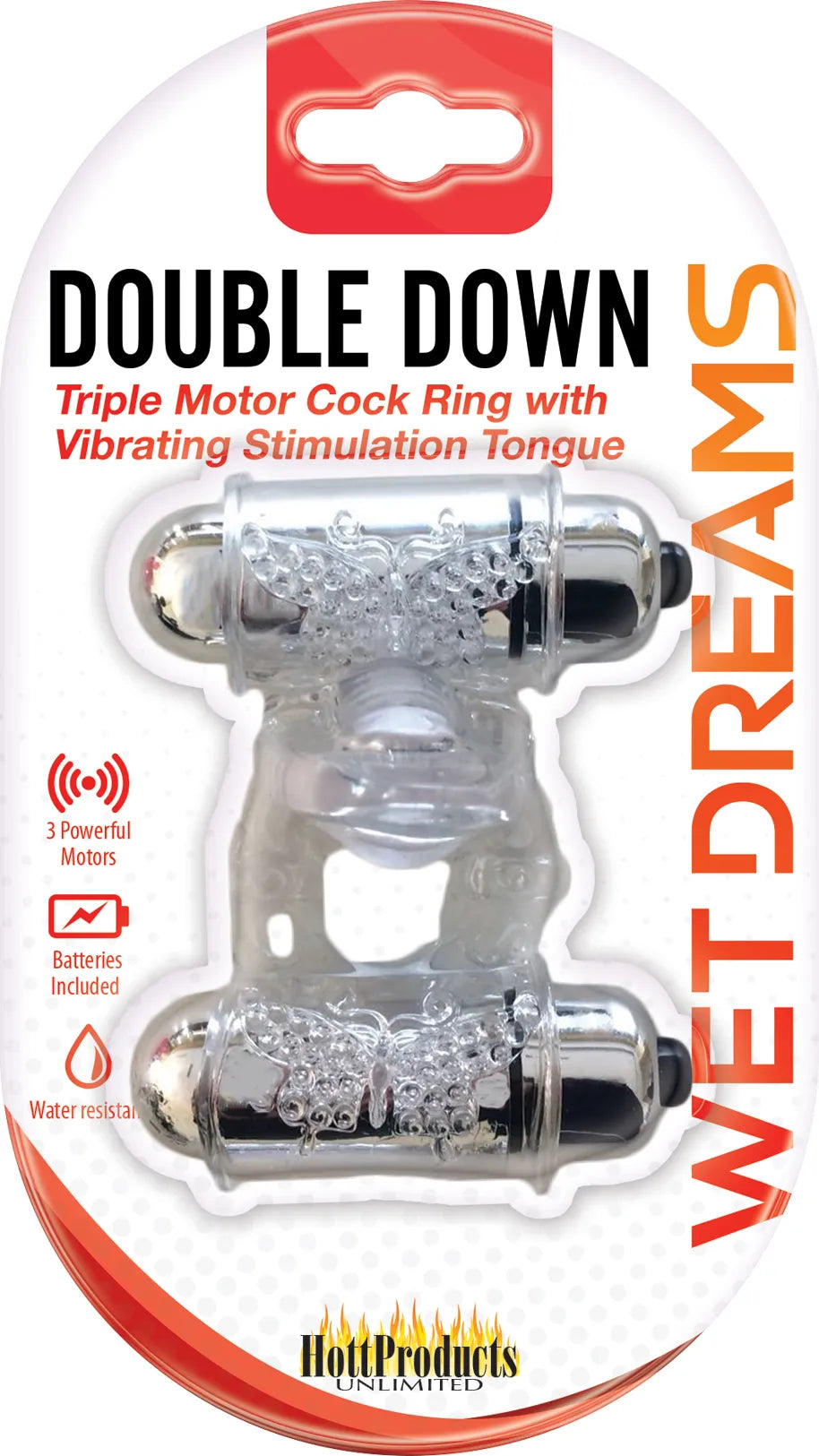 Wet Dreams Double Down – Water-Resistant Triple Motor Vibrating Cock Ring > Cock Ring > Vibrating - Tophatter Daily Deals