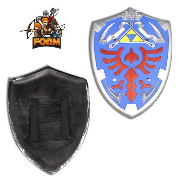 HERO Blue Link Hylian Triforce Foam Shield Legend of Zelda LARP Cosplay - Tophatter's Army Products & Self Defense Collectible Weapons - Tophatter Daily Deals