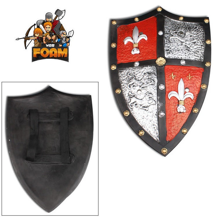 Medieval Royal Crusader Knight Foam Shield Coat Of Arms LARP Collectible Weapons - Tophatter Daily Deals