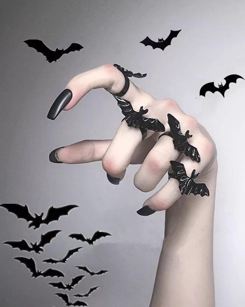1pc Bat Shaped Adjustable Ring Black One Size Accessories - Tophatter Daily Deals