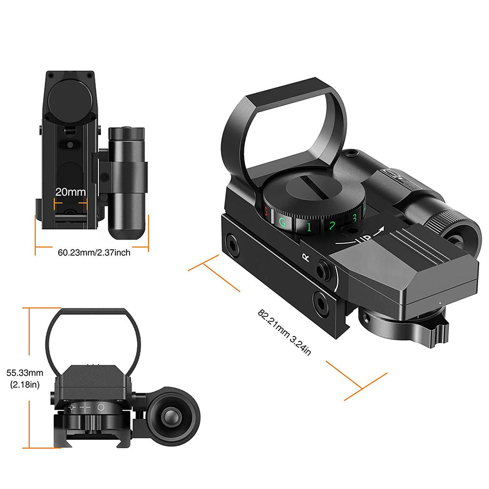 1x22x33 Red Green Dot Sight for 20mm Rail 5 Brights - Tophatter Daily Deals