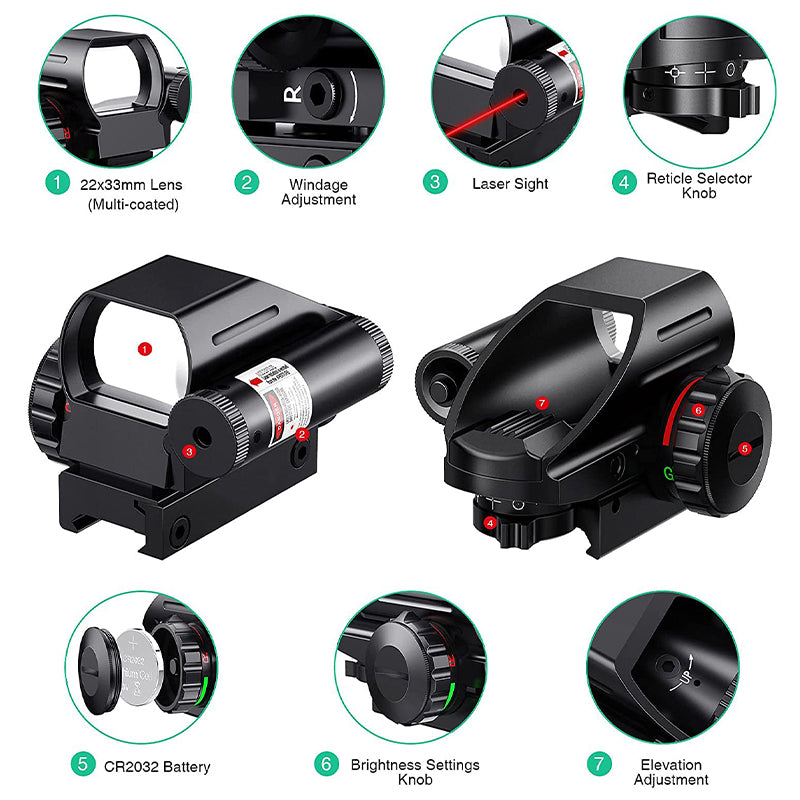 1x22x33 Red Dot Laser Sight for 11/20mm Rail - Tophatter Daily Deals