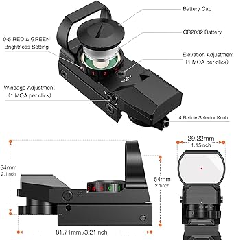 1x25 REFLEX SIGHT, PICATINNY MOUNTED - Tophatter's Army Deals OPTICS & SCOPES - Tophatter Daily Deals