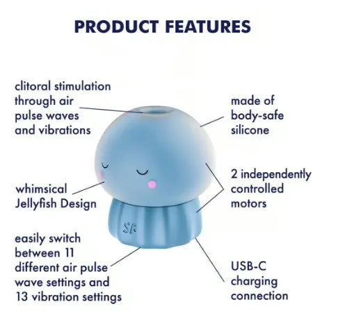 Satisfyer Jelly-Cious – Waterproof Air Pulse and Vibrating Clitoral Stimulator > Sex Toys For Ladies > Air Pulsation - Tophatter Daily Deals