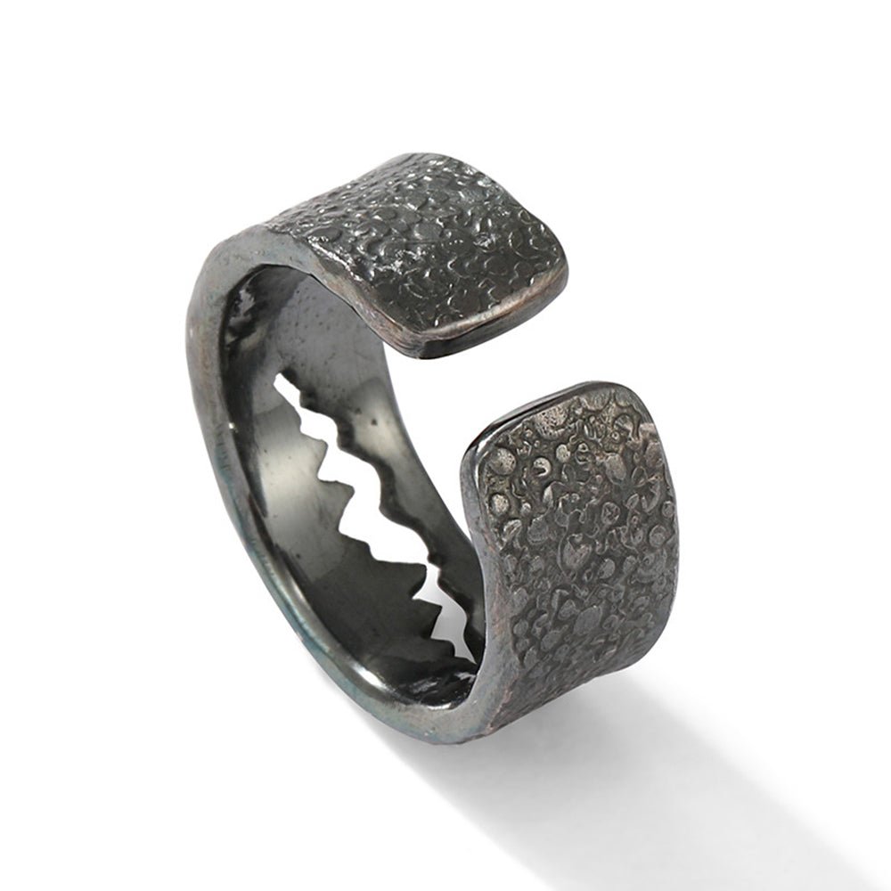 Venom Pure Handmade Mens Silver Plated Brass Adjustable Ring Punk Biker Jewelry EDC Gadgets - Tophatter Daily Deals