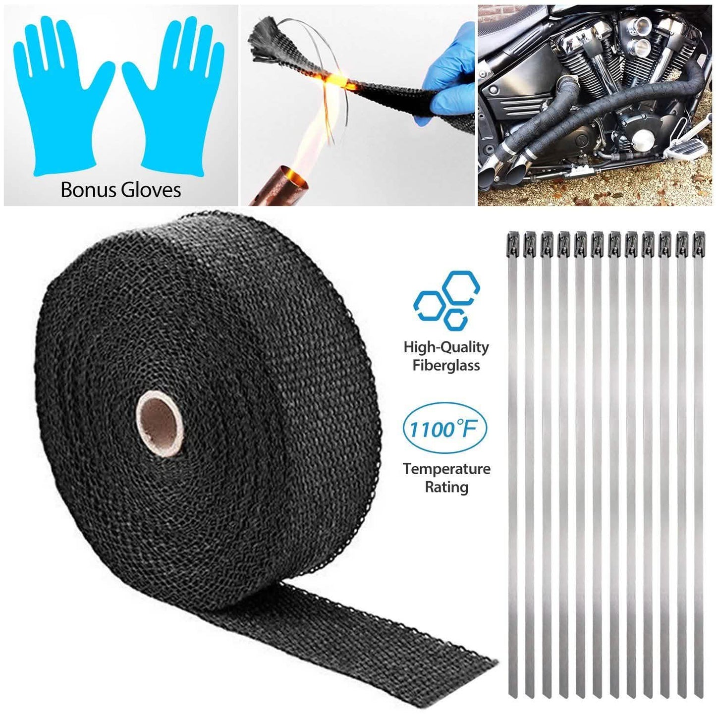 2" 50FT Fiberglass Manifold Header Pipe Heat Wrap Everything Else - Tophatter Daily Deals