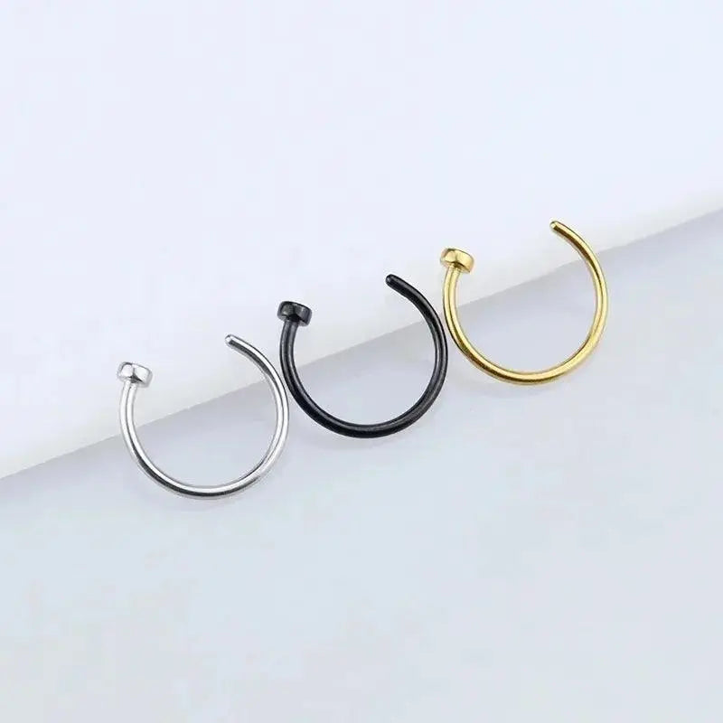 2/6Pcs Fake Nose Rings for Women, 316L Stainless Steel Lip Rings Labret Ring Nostril Hoop Piercing Studs Nose Piercing Jewelry - Tophatter Daily Deals