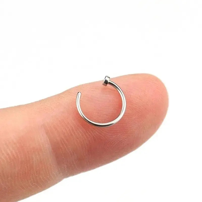 2/6Pcs Fake Nose Rings for Women, 316L Stainless Steel Lip Rings Labret Ring Nostril Hoop Piercing Studs Nose Piercing Jewelry - Tophatter Daily Deals