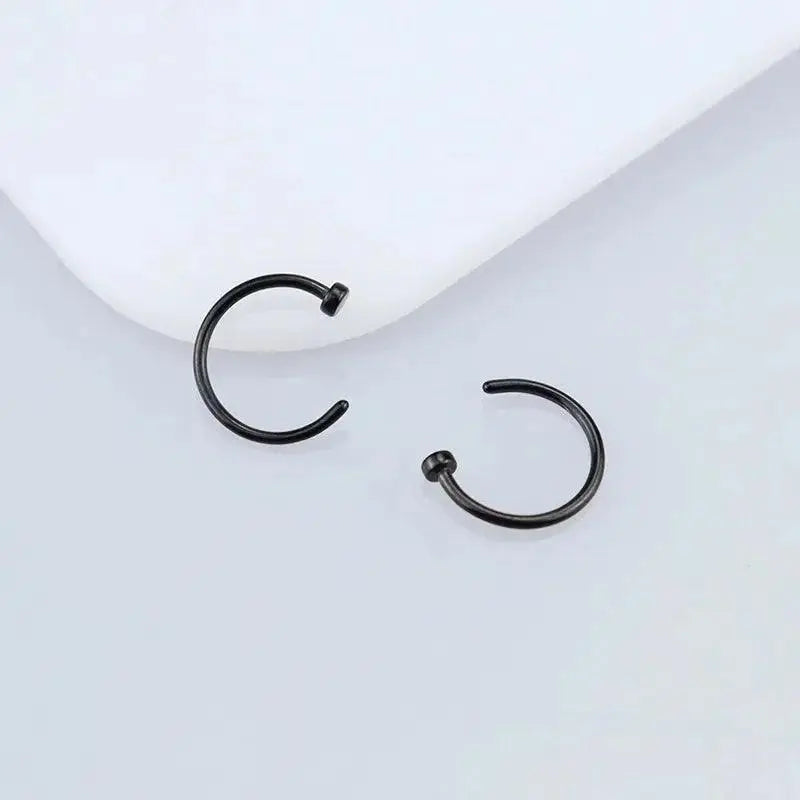 2/6Pcs Fake Nose Rings for Women, 316L Stainless Steel Lip Rings Labret Ring Nostril Hoop Piercing Studs Nose Piercing Jewelry - Tophatter Daily Deals