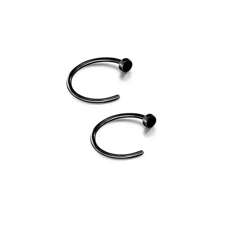 2/6Pcs Fake Nose Rings for Women, 316L Stainless Steel Lip Rings Labret Ring Nostril Hoop Piercing Studs Nose Piercing Jewelry C3-2Pcs-Black - Tophatter Daily Deals
