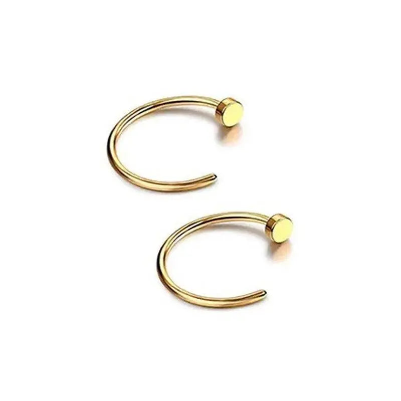 2/6Pcs Fake Nose Rings for Women, 316L Stainless Steel Lip Rings Labret Ring Nostril Hoop Piercing Studs Nose Piercing Jewelry D4-2Pcs-Golden - Tophatter Daily Deals