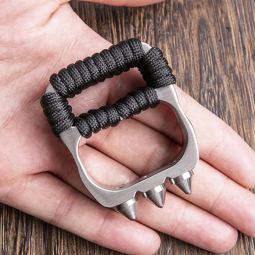 Two Finger Brass Knuckles Stainless Steel Brass Knuckles - Tophatter Daily Deals