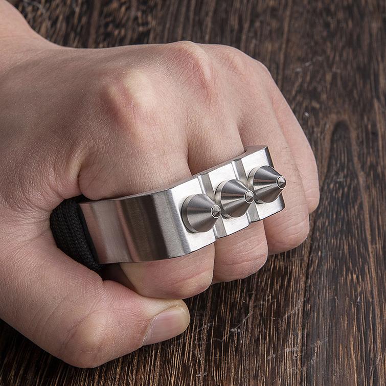 Two Finger Brass Knuckles Stainless Steel Brass Knuckles - Tophatter Daily Deals