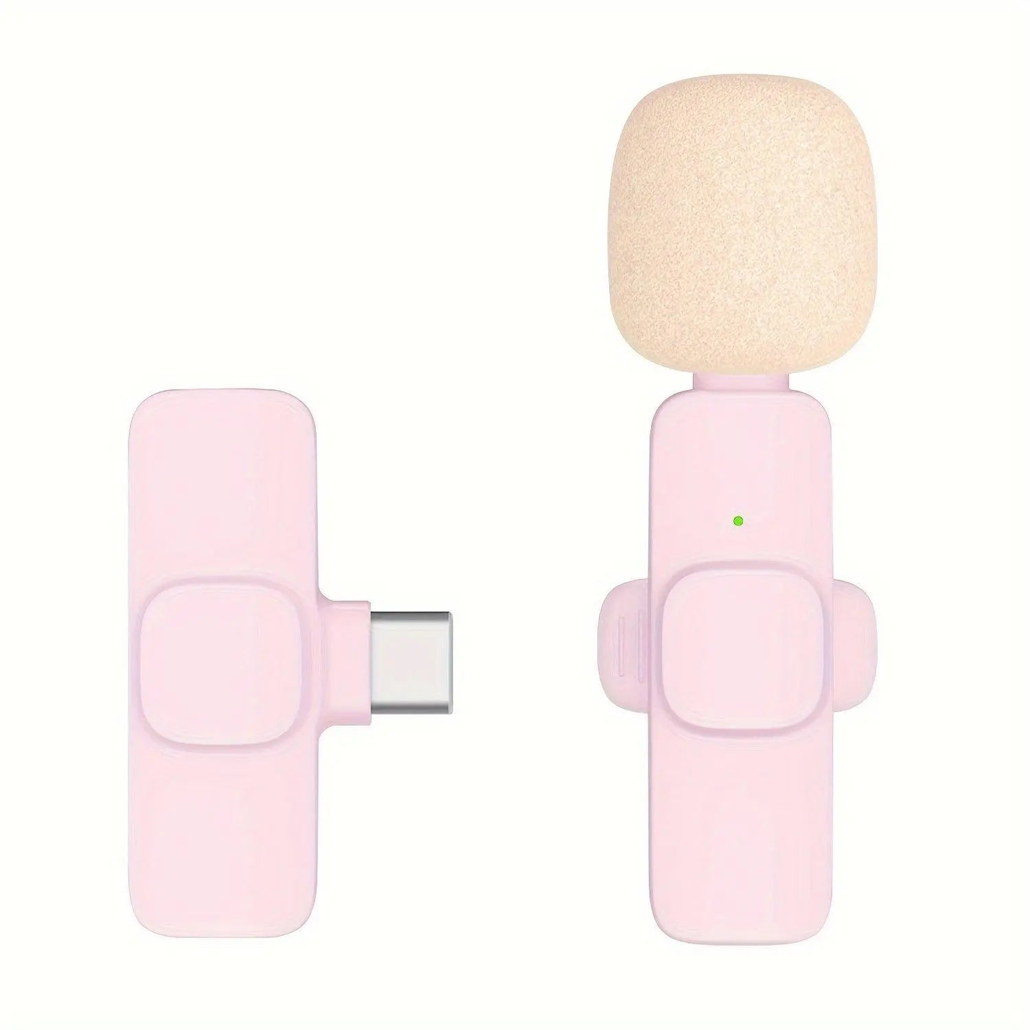 2-Pack ABS Wireless Lavalier Lapel Microphone with USB-C Connector for iPhone & iPad TypeC 1 mic for Sponge - Tophatter Daily Deals