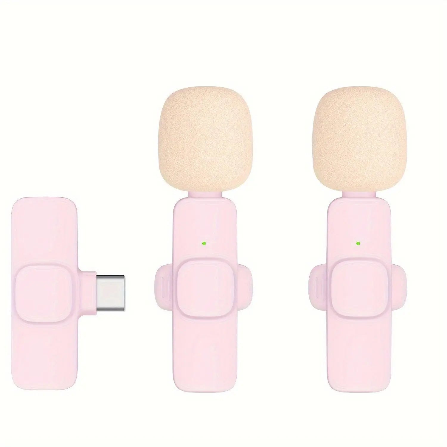 2-Pack ABS Wireless Lavalier Lapel Microphone with USB-C Connector for iPhone & iPad TypeC 2 mics for Sponge - Tophatter Daily Deals